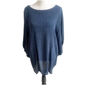 Bryn Walker Gauze Tunic Size Small Oversized Blue Dolman Sleeve Lagenlook